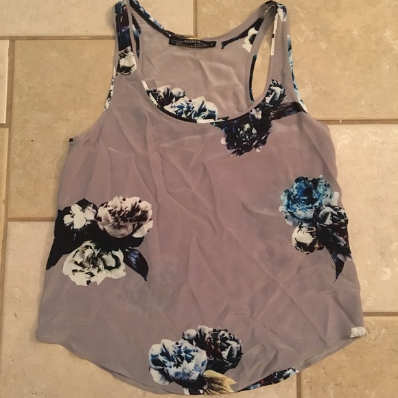 All Saints Tops - All Saints floral silk tank